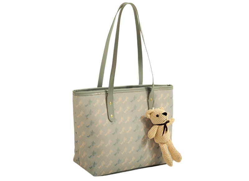 Cutie Faux Leather Tote Bag blue