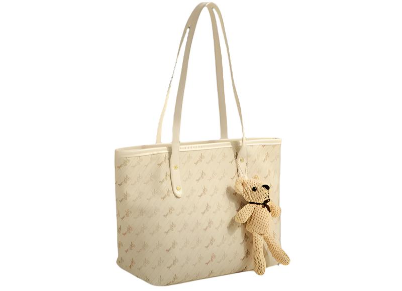 Cutie Faux Leather Tote Bag white